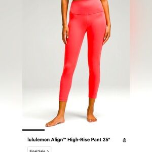 Lulu lemon align high rise pant never worn 25"